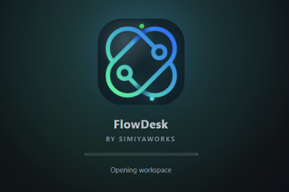 FlowDesk visual production workspace preview
