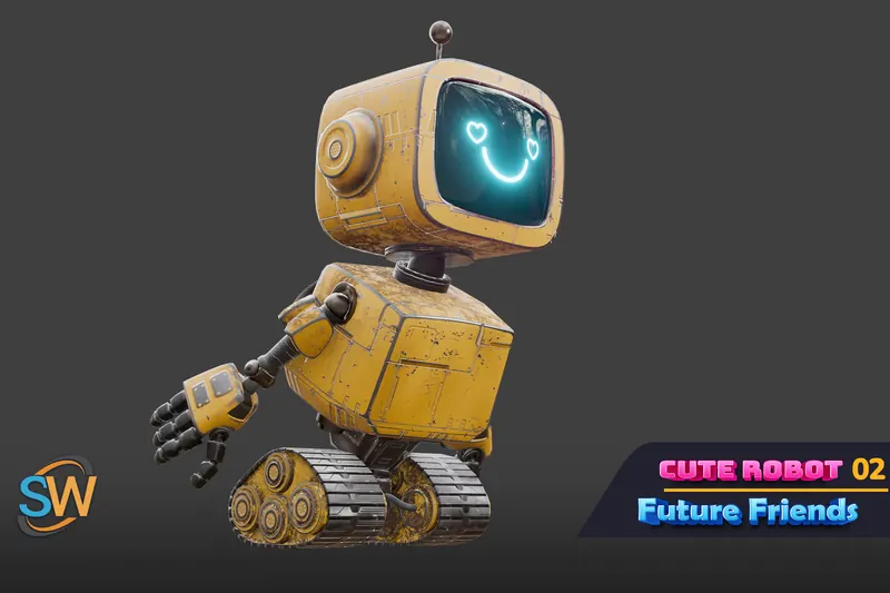 Cute robot character preview